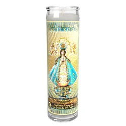Reed Brilux Oro Virgen de San Juan de Los Lagos Religious Candle - White Wax