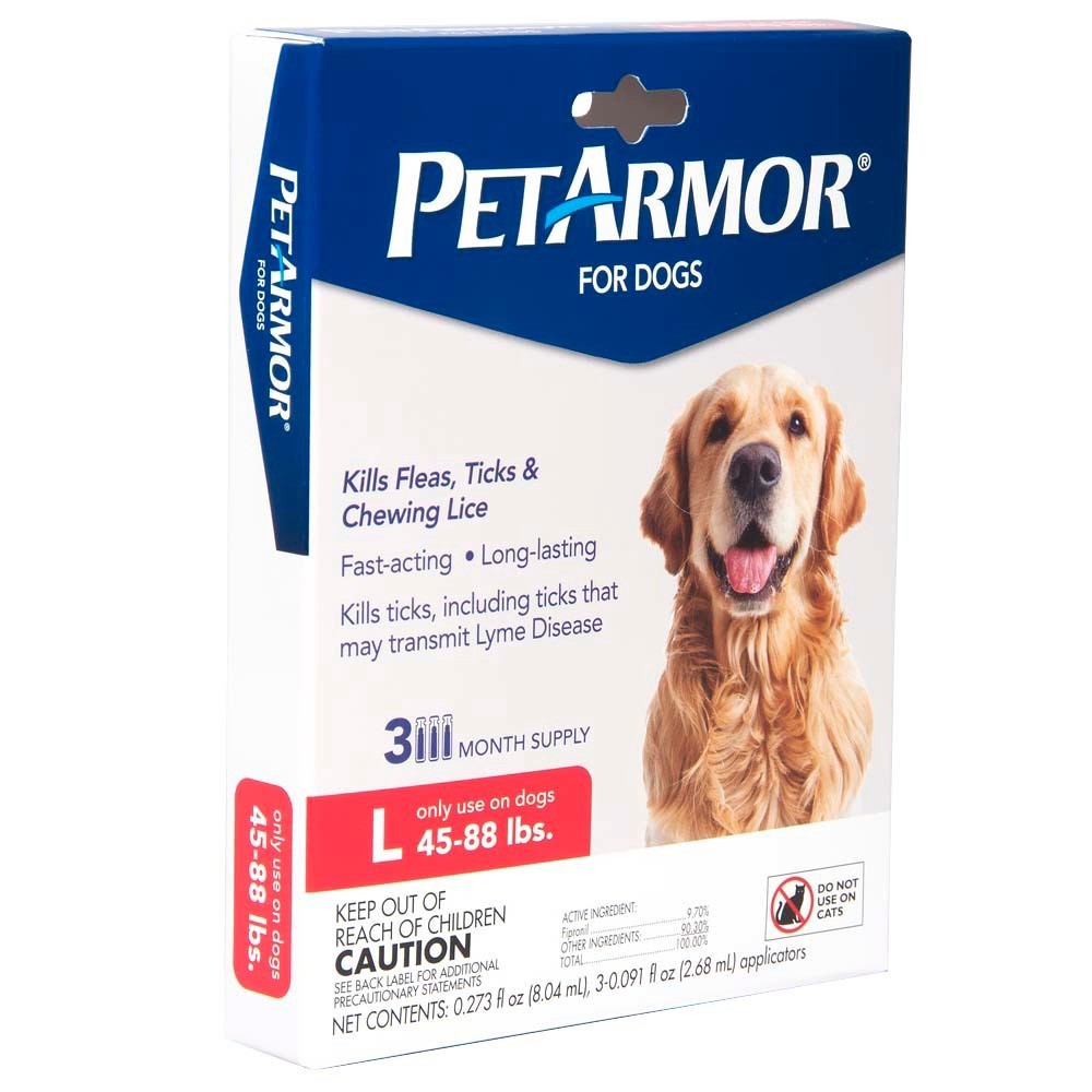 slide 2 of 2, Petarmor Lg Dog 3Ct F&T So 45-88Lb, 3 ct