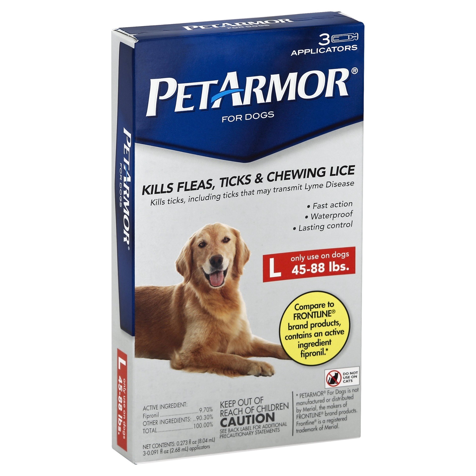 slide 1 of 2, Petarmor Lg Dog 3Ct F&T So 45-88Lb, 3 ct