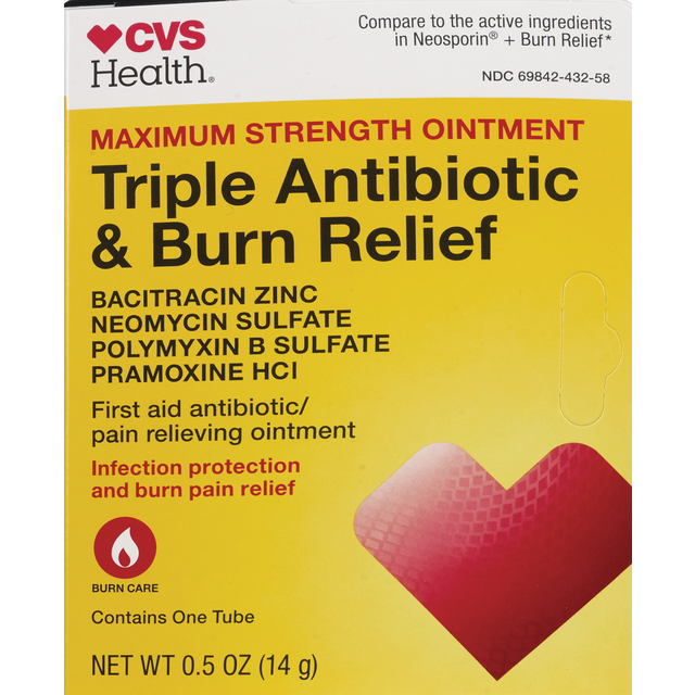 slide 1 of 1, CVS Health Trpl Antibotc Burn Oint, 1 ct