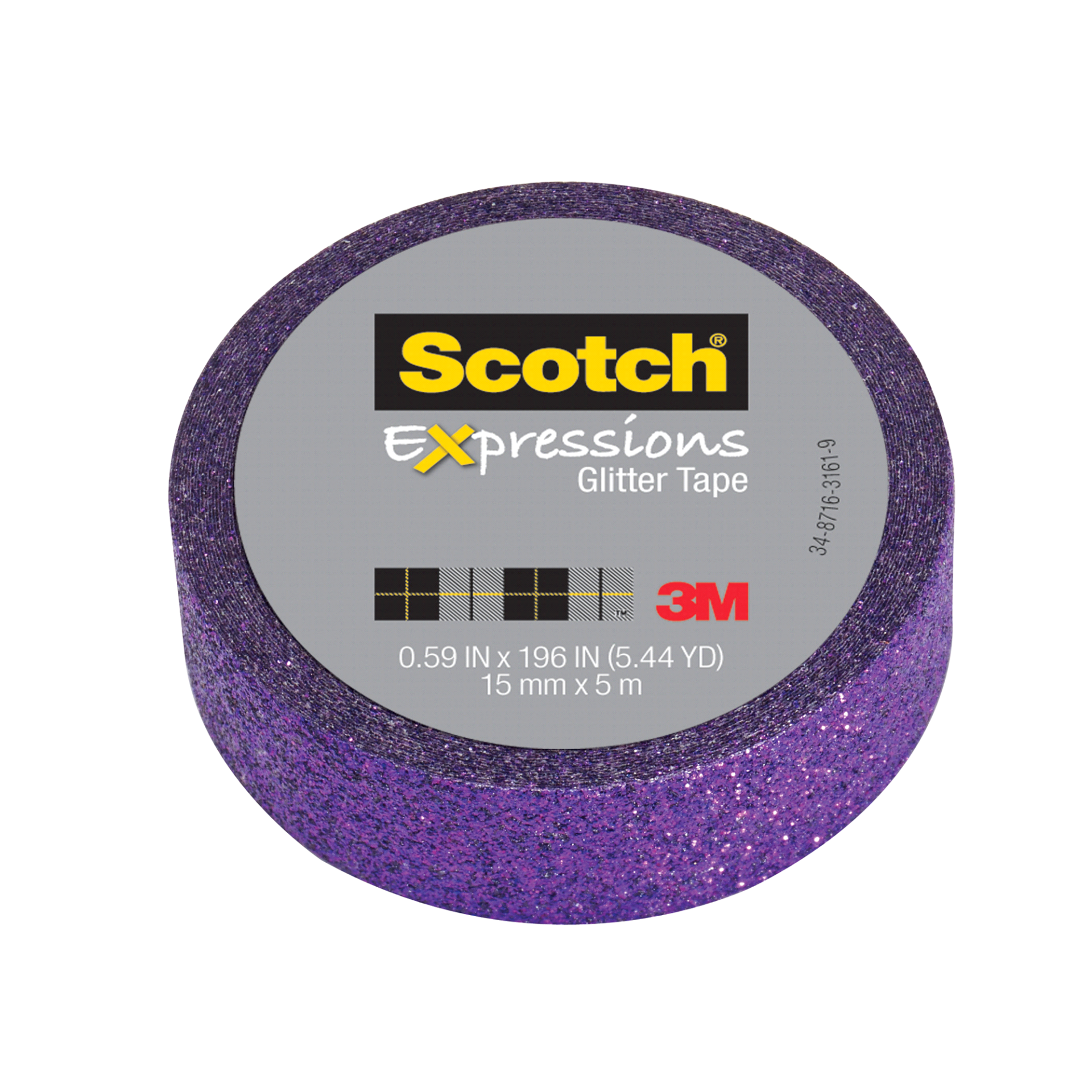 slide 1 of 3, Scotch Expressions Glitter Tape, Bright Violet, 0.59 in x 196 in