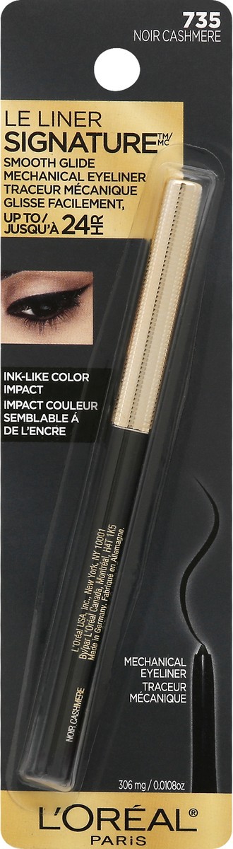 slide 1 of 9, L'Oréal Le Liner Signature Noir Cashmere 735 Mechanical Eyeliner 306 mg, 0.011 oz