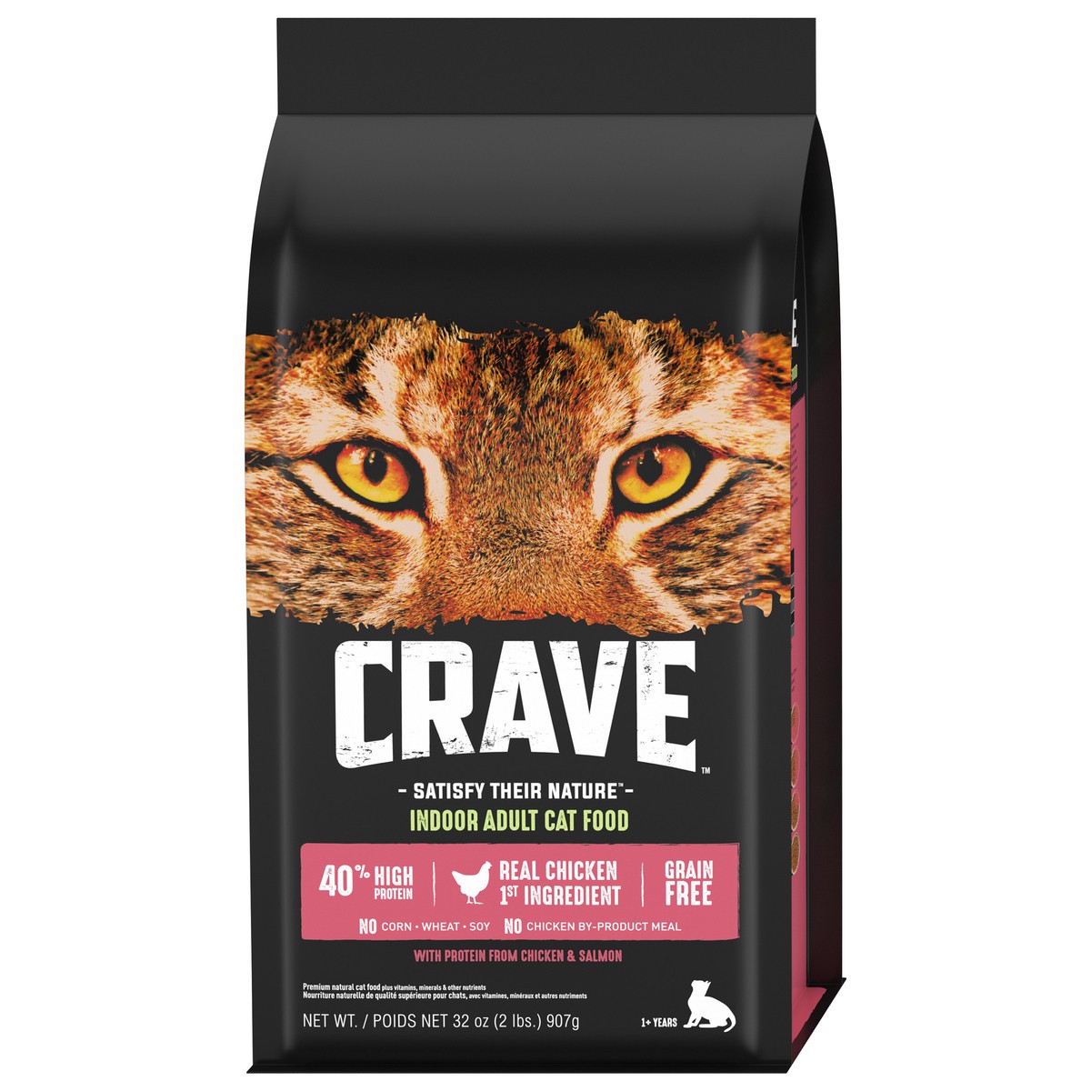 slide 4 of 9, CRAVE 1+ Years with Protein from Chicken & Salmon Cat Food 32 oz, 32 oz