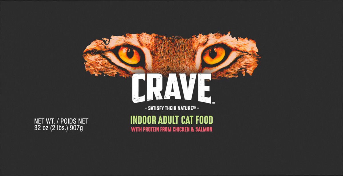 slide 5 of 9, CRAVE 1+ Years with Protein from Chicken & Salmon Cat Food 32 oz, 32 oz