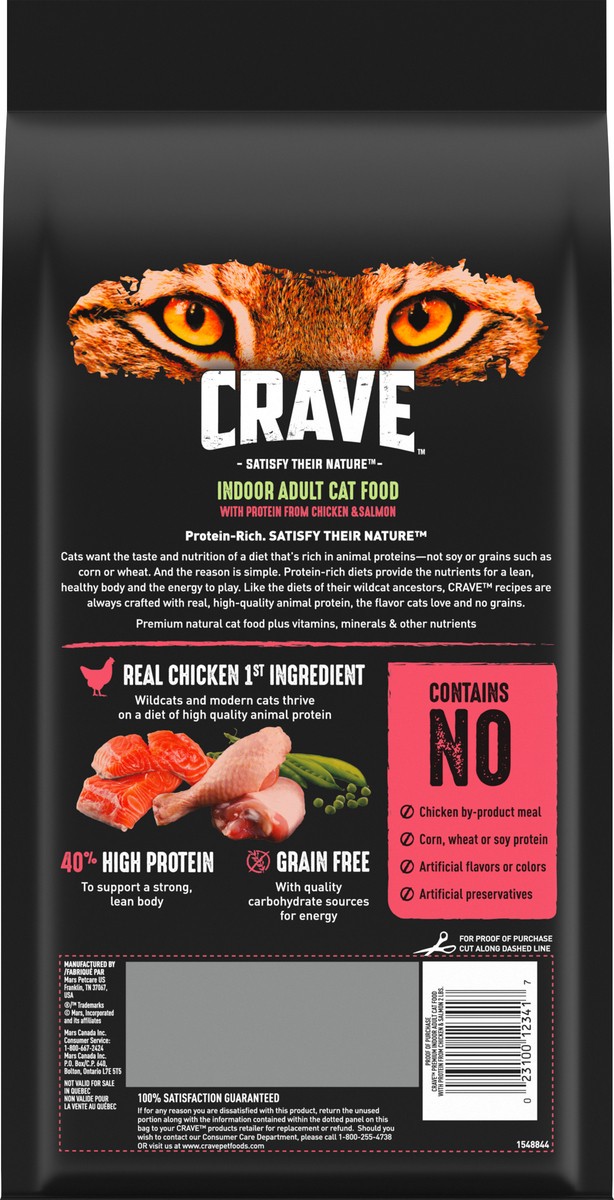 slide 6 of 9, CRAVE 1+ Years with Protein from Chicken & Salmon Cat Food 32 oz, 32 oz