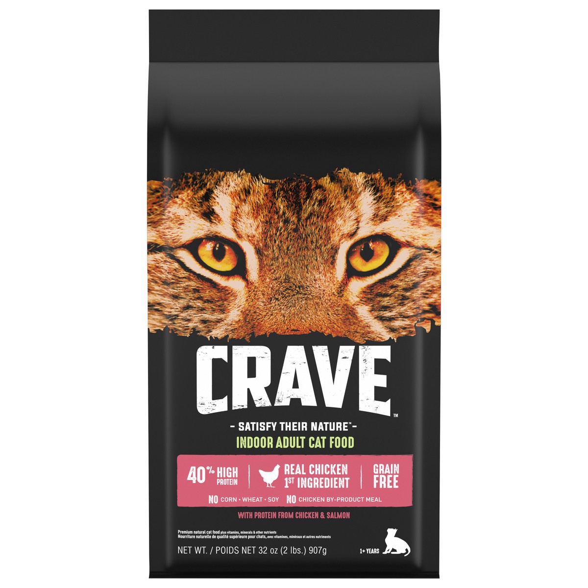 slide 1 of 9, CRAVE 1+ Years with Protein from Chicken & Salmon Cat Food 32 oz, 32 oz