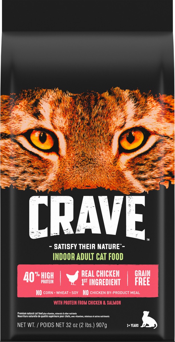 slide 7 of 9, CRAVE 1+ Years with Protein from Chicken & Salmon Cat Food 32 oz, 32 oz