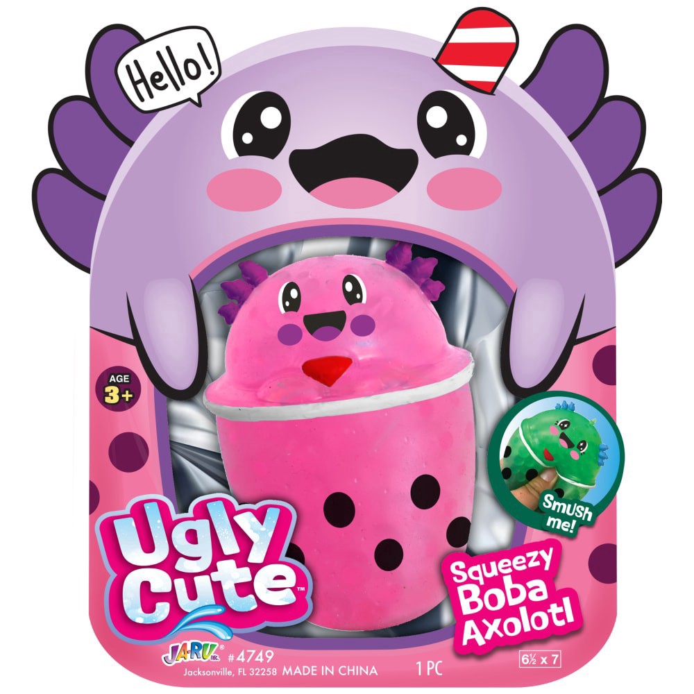 slide 1 of 1, JA-RU Ugly Cute™ Squeezy Boba Axolotl, 1 ct