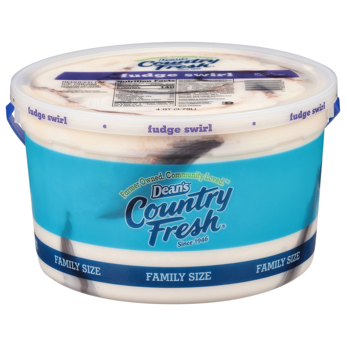 slide 1 of 12, Country Fresh Reduced Fat Fudge Swirl Ice Cream Family Size 4 qt, 4 qt