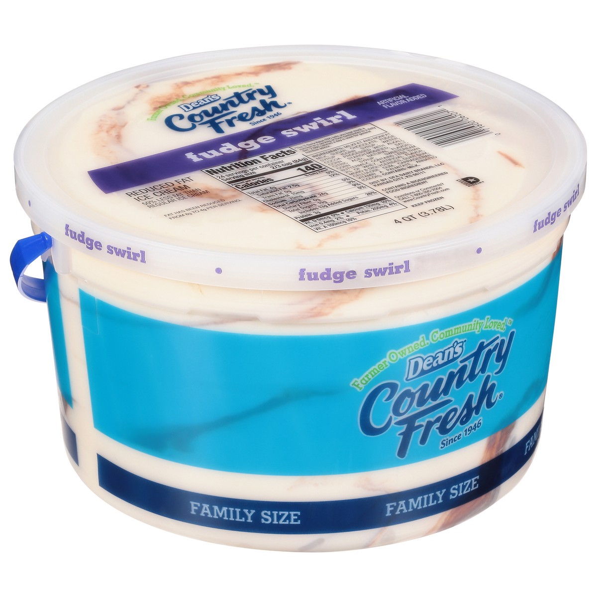 slide 12 of 12, Country Fresh Reduced Fat Fudge Swirl Ice Cream Family Size 4 qt, 4 qt