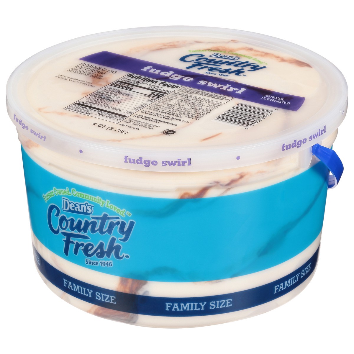 slide 5 of 12, Country Fresh Reduced Fat Fudge Swirl Ice Cream Family Size 4 qt, 4 qt