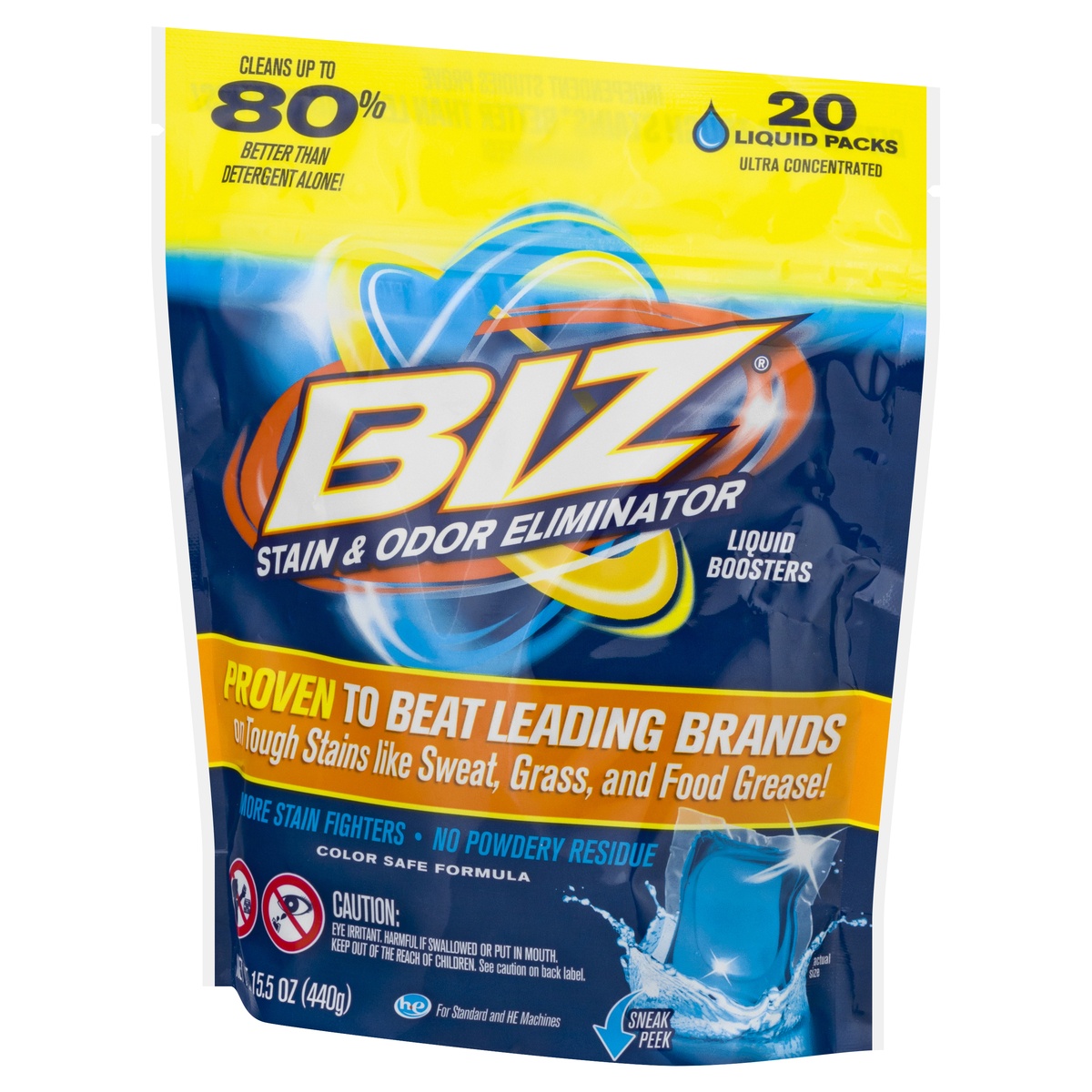 slide 3 of 10, BIZ Blast Packs Stain Odor Eliminator, 16 ct