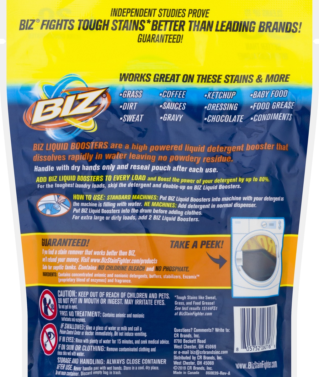 slide 9 of 10, BIZ Blast Packs Stain Odor Eliminator, 16 ct