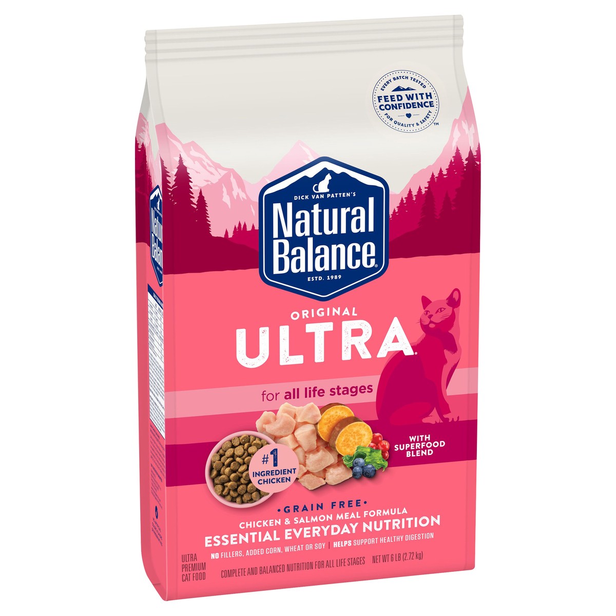 slide 6 of 8, Natural Balance Original Ultra Chicken and Salmon Meal Dry Cat Food Formula, 6 lb Bag, 6 lb