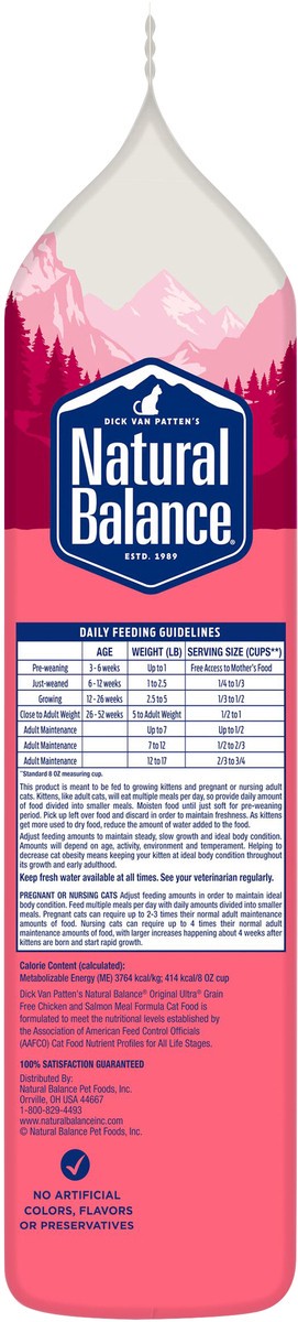 slide 4 of 8, Natural Balance Original Ultra Chicken and Salmon Meal Dry Cat Food Formula, 6 lb Bag, 6 lb