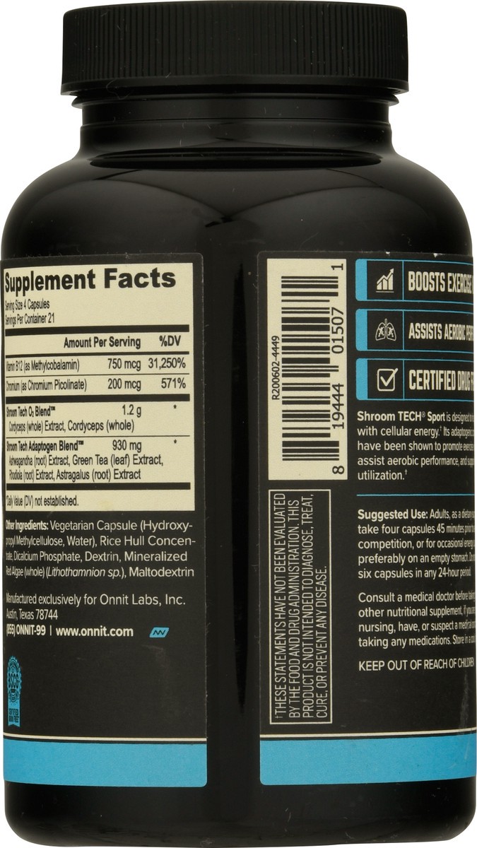 slide 12 of 13, Onnit Shroom Tech Sport Performance & Endurance 84 Capsules Bottle, 84 ct