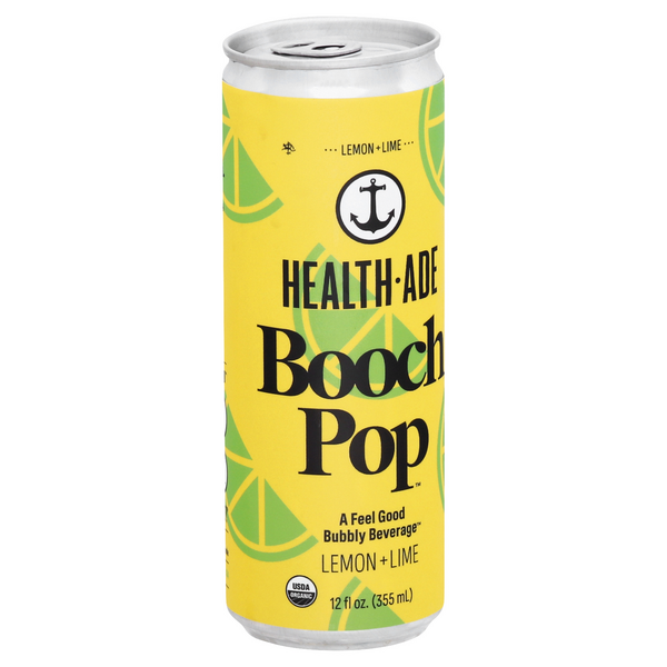slide 1 of 1, Health Aide Booch Pop, Lemon+Lime, 12 fl oz