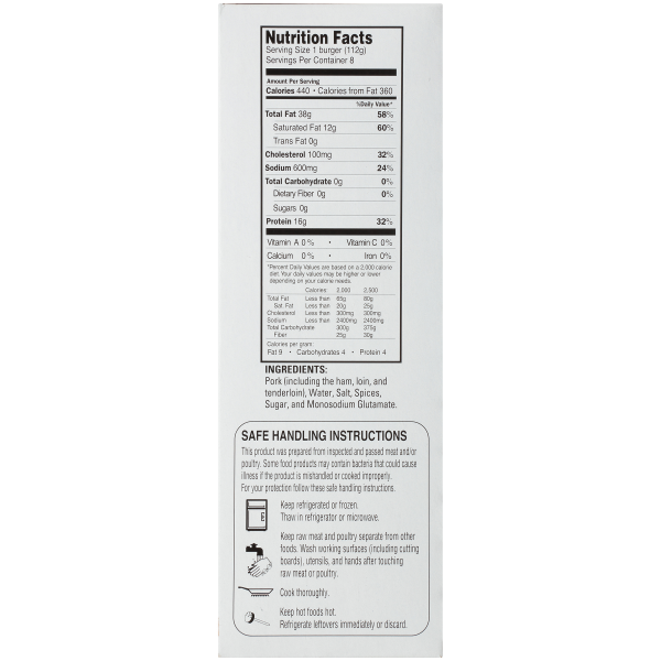 slide 4 of 4, Purnell's "Old Folks" Big Sausage Burgers 8 ct 32 oz., 32 oz