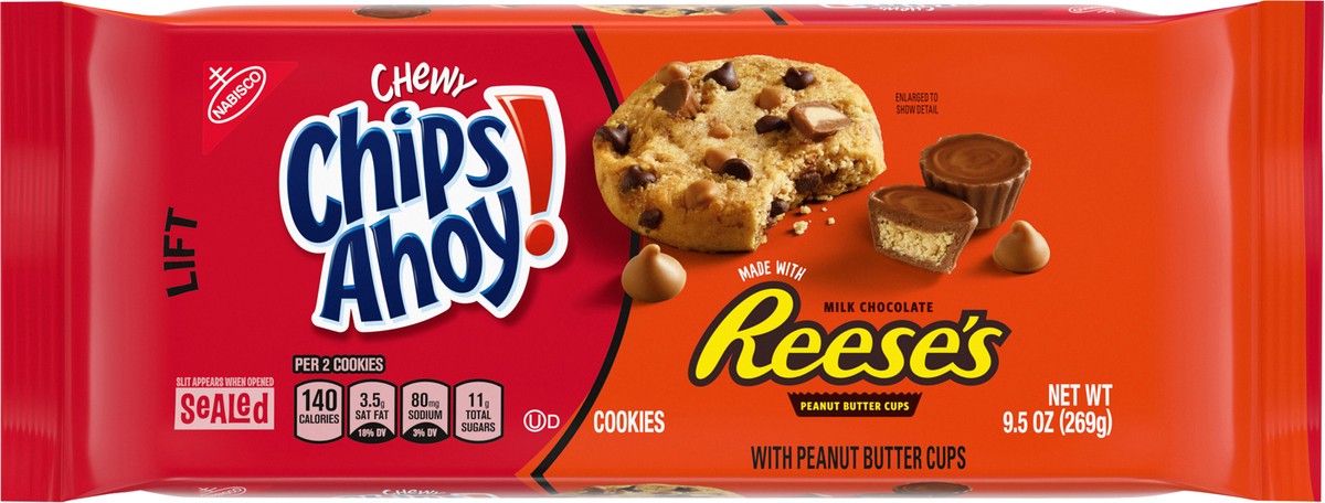 slide 12 of 16, CHIPS AHOY! Chewy Chocolate Chip Cookies with Reese's Peanut Butter Cups, 9.5 oz, 9.5 oz