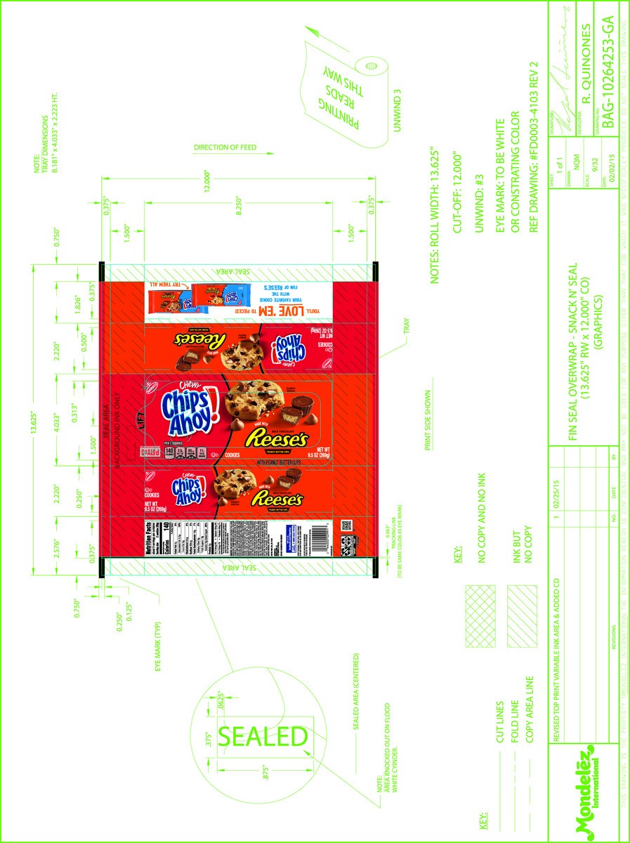 slide 2 of 16, CHIPS AHOY! Chewy Chocolate Chip Cookies with Reese's Peanut Butter Cups, 9.5 oz, 9.5 oz