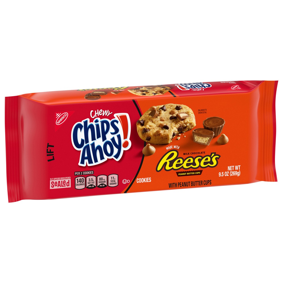 slide 3 of 16, CHIPS AHOY! Chewy Chocolate Chip Cookies with Reese's Peanut Butter Cups, 9.5 oz, 9.5 oz