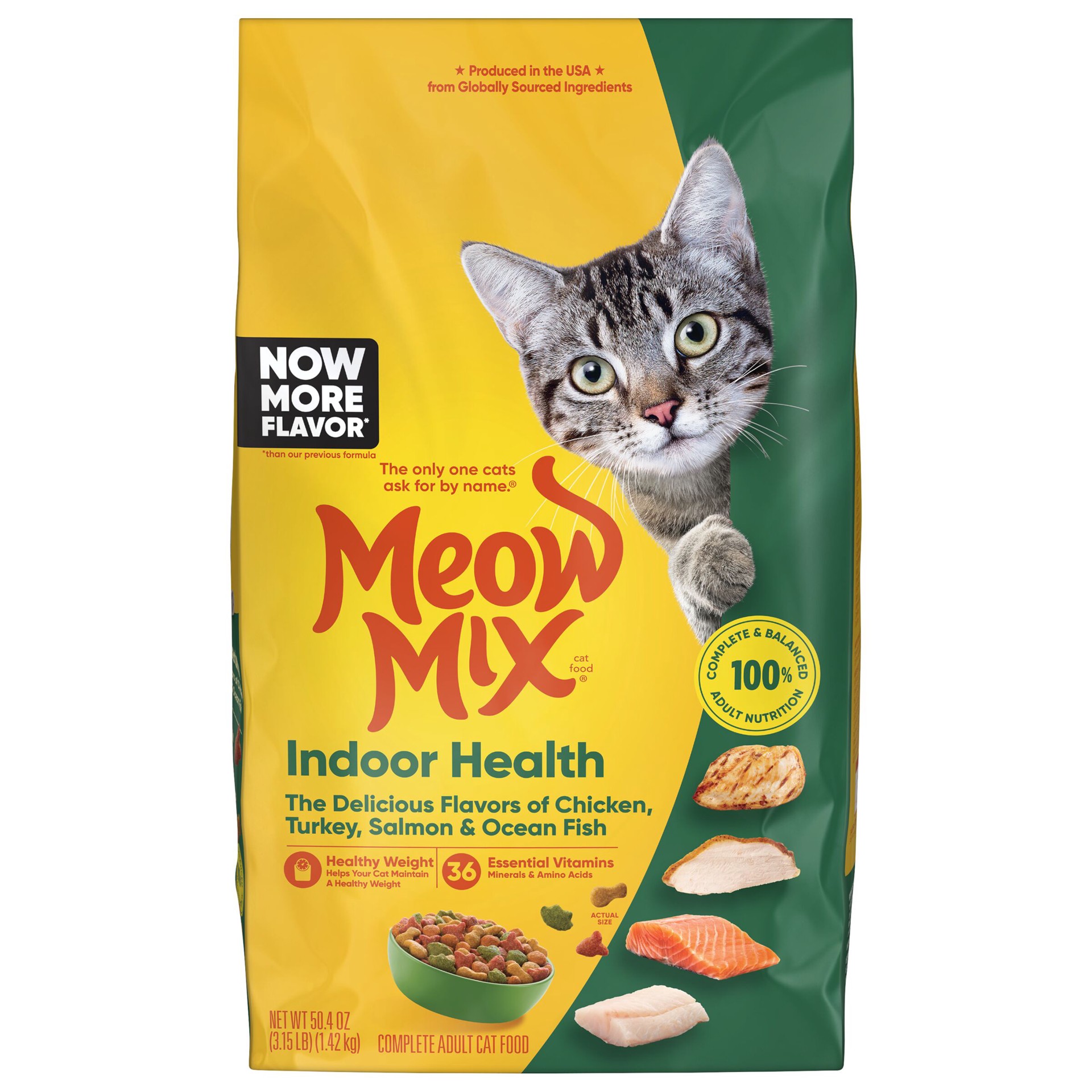 slide 1 of 5, Meow Mix Cat Food Indoor Formula, 3.15 lb