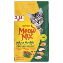 Meow Mix Indoor Health Dry Cat Food, 3.15 lb Bag