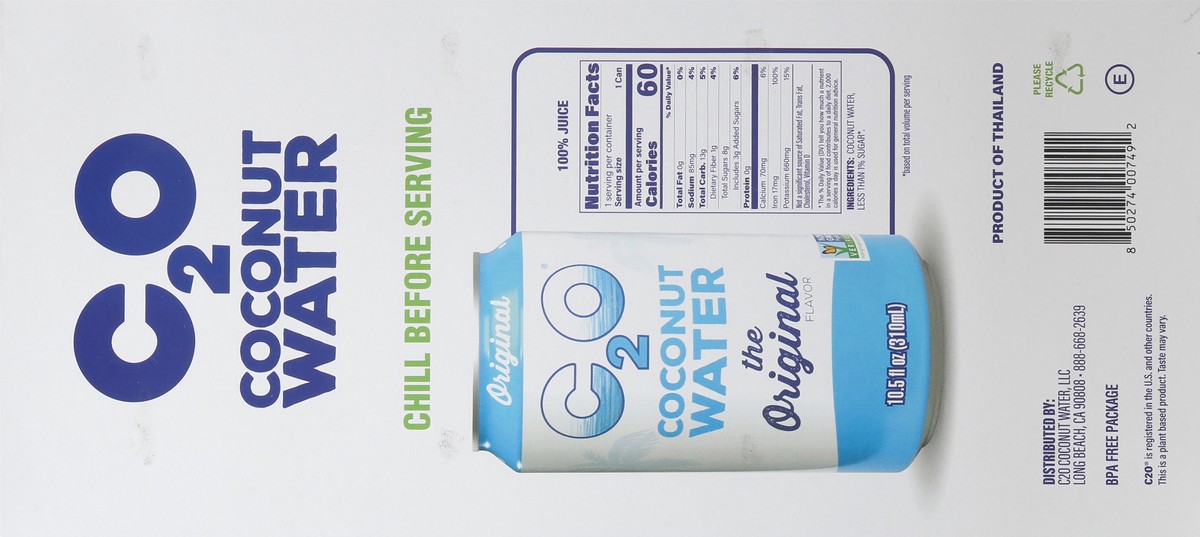 slide 4 of 9, C2O Coconut Water, 8 ct