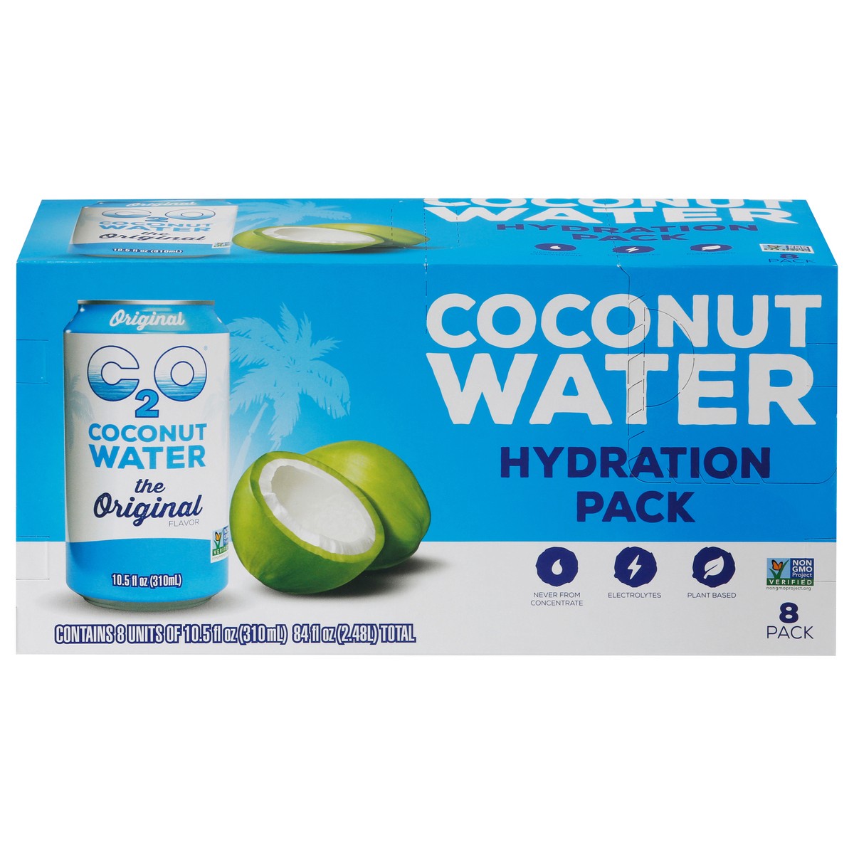slide 1 of 9, C2O Coconut Water, 8 ct