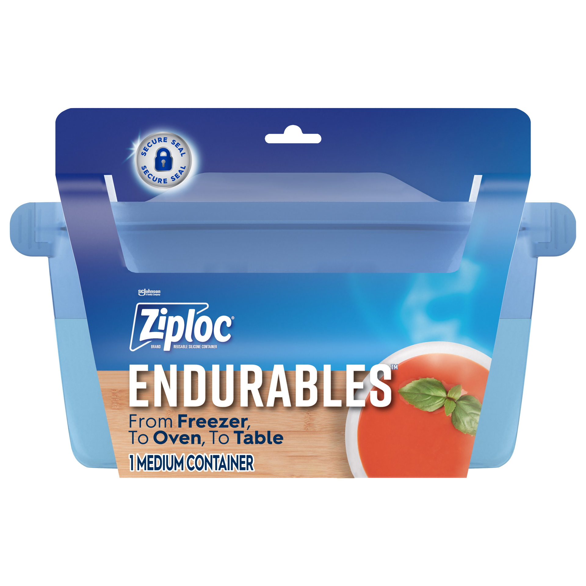 slide 5 of 5, Ziploc Endurables Medium Reusable Silicone Container - Safe for Microwave and Freezer - 32 fl oz, 1 ct