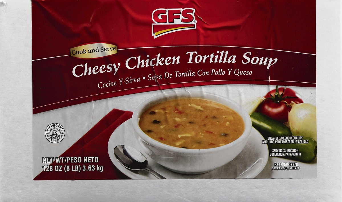 slide 4 of 4, GFS Southwest-Style Cheesy Chicken Soup, 128 oz