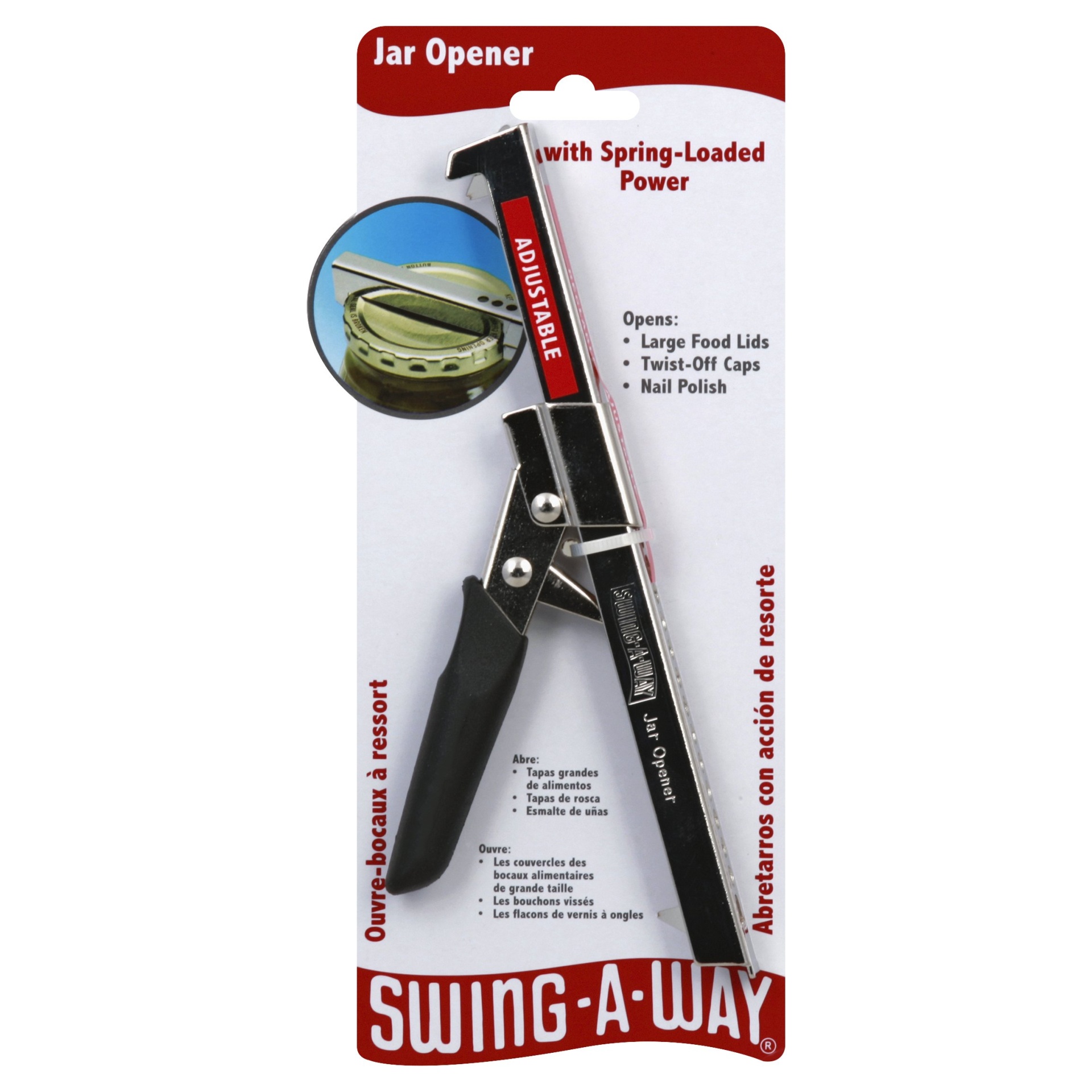 slide 1 of 1, Swing-A-Way Comfort Grip Jar Opener Black, 1 ct