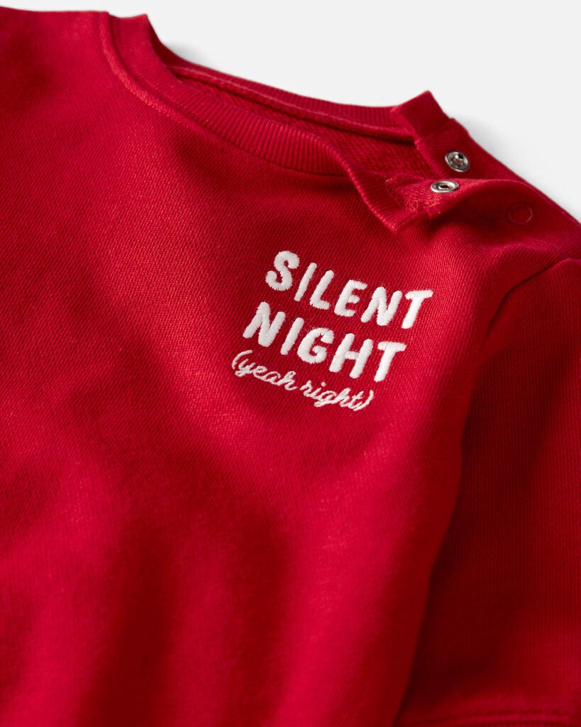 slide 2 of 4, Littleplanet Baby Organic Cotton Silent Night Bubble Perfect Red 12M, 1 ct