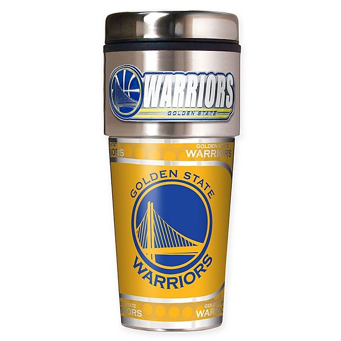 slide 1 of 1, NBA Golden State Warriors Metallic Travel Tumbler, 16 oz