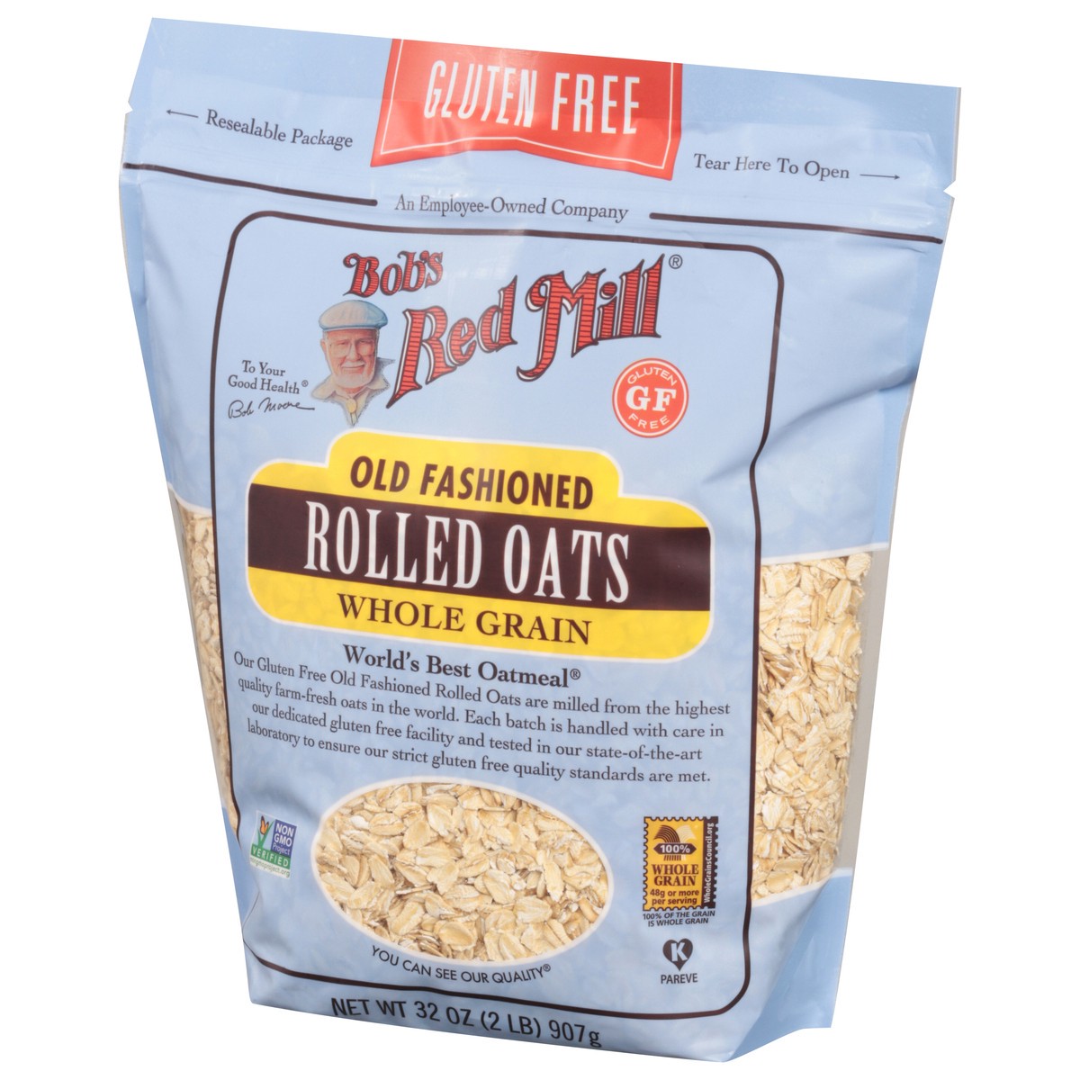 slide 3 of 9, Bob's Red Mill Whole Grain Old Fashioned Rolled Oats 32 oz, 32 oz