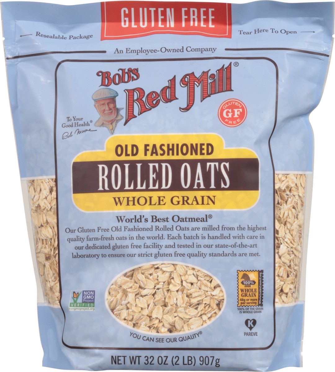 slide 6 of 9, Bob's Red Mill Whole Grain Old Fashioned Rolled Oats 32 oz, 32 oz