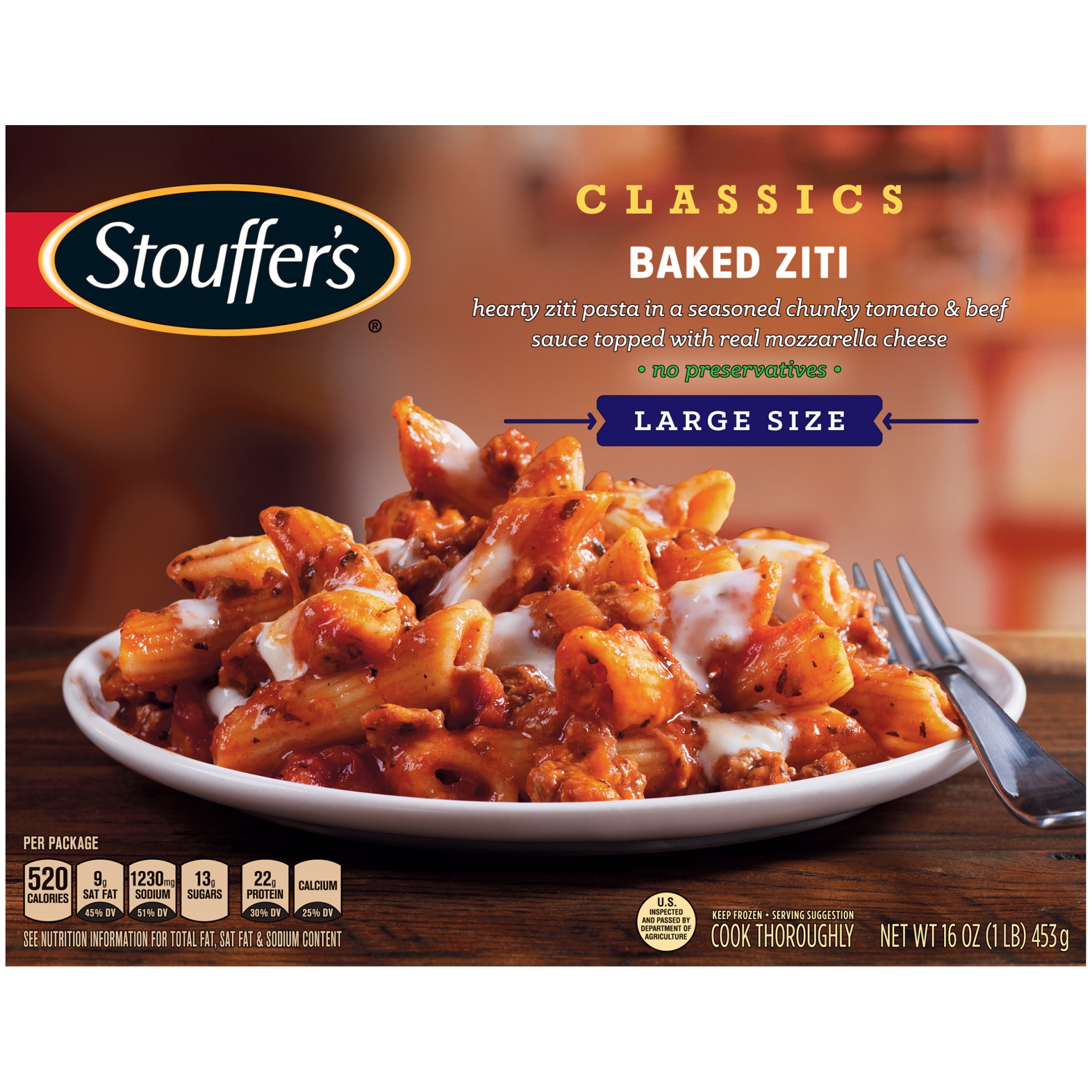 slide 1 of 10, Stouffer's Satisfying Servings Baked Ziti, 16 oz