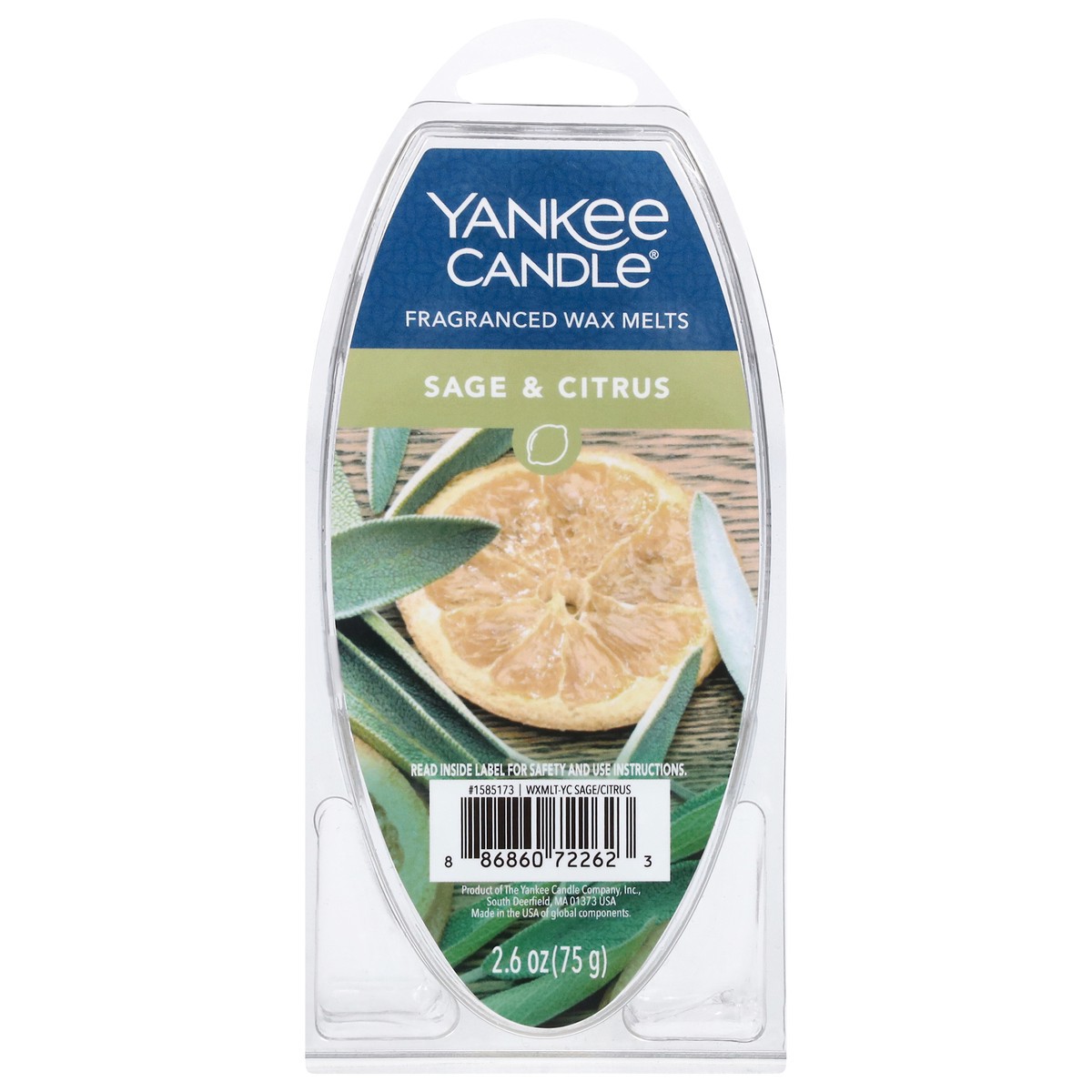 slide 1 of 9, Yankee Candle Fragranced Sage & Citrus Wax Melts 2.6 oz, 2.6 oz