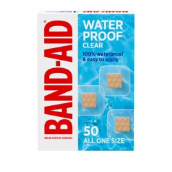 BAND-AID Brand Waterproof Clear Spot Square Bandages, One Size, 50 ct