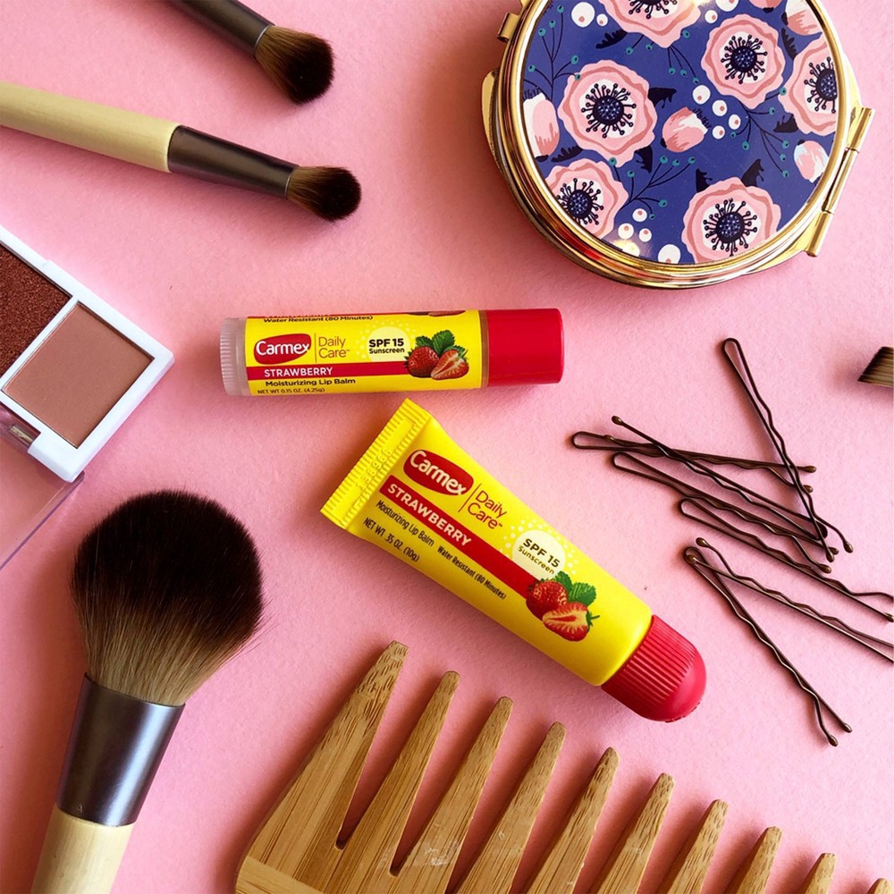 slide 2 of 5, Carmex Daily Care Lip Balm Moisturizing Assorted Stick - SPF 15 - 4pk/0.60oz, 5 x 4 ct, 0.60 oz