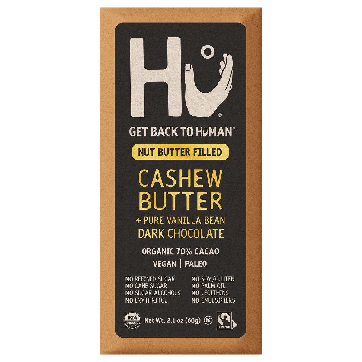 slide 1 of 9, Hu Cashew Butter + Vanilla Bean Dark Chocolate Bar, 2.1 Ounce Bar, 1 Count, 2.1 oz