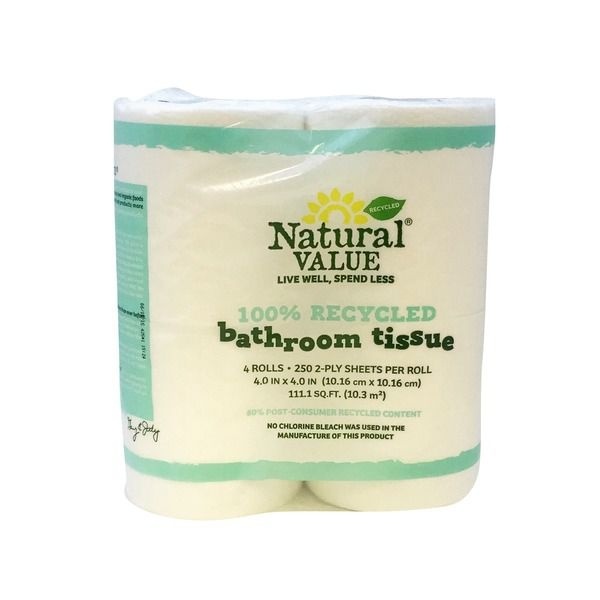 slide 1 of 1, Natural Value Sustainable Bath Tissue, 4 ct