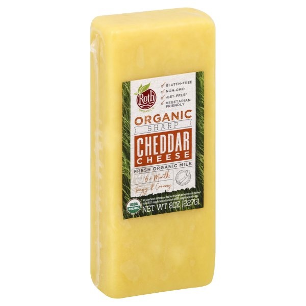 slide 1 of 1, Roth Organic Sharp Cheddar Cheese, 8 oz