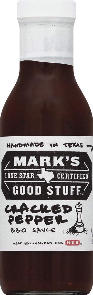 slide 3 of 3, Mark's Good Stuff Cracked Pepper BBQ Sauce, 14 oz