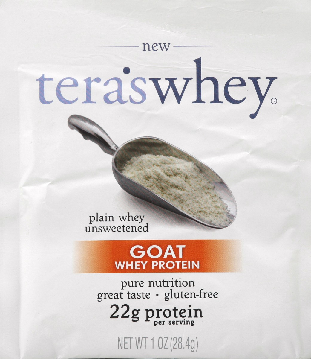 slide 2 of 3, tera's Whey Protein Goat Plain Unsweetened, 1 oz