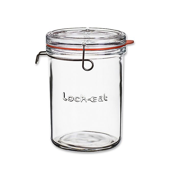 slide 1 of 3, Luigi Bormioli Lock-Eat Food Storage Jar with Removable Lid, 34 oz