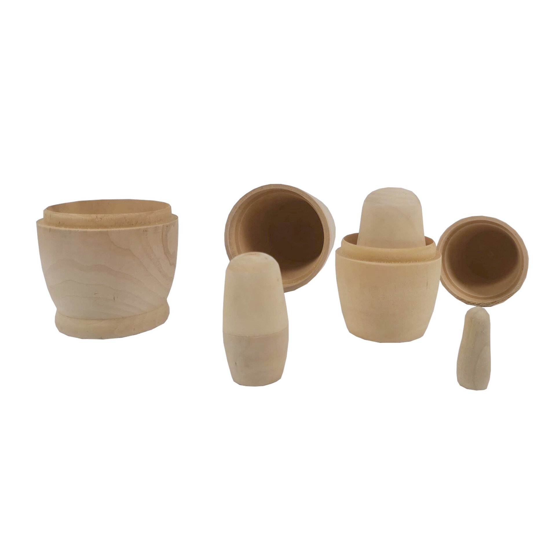 slide 2 of 3, Unfinished Wood Nesting Doll Set By Make Market, 2.1 in x 2.1 in x 4.1 in