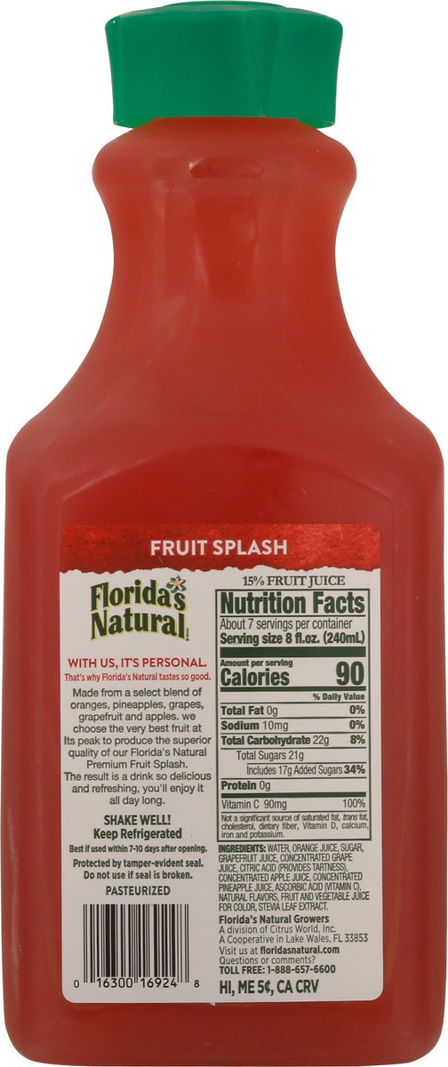 slide 7 of 9, Florida's Natural Premium Fruit Splash - 59 fl oz, 59 fl oz