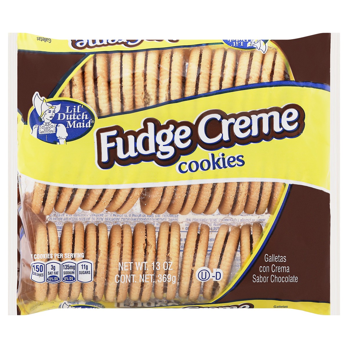 slide 1 of 1, Lil' Dutch Maid Fudge Creme Cookies, 13 oz