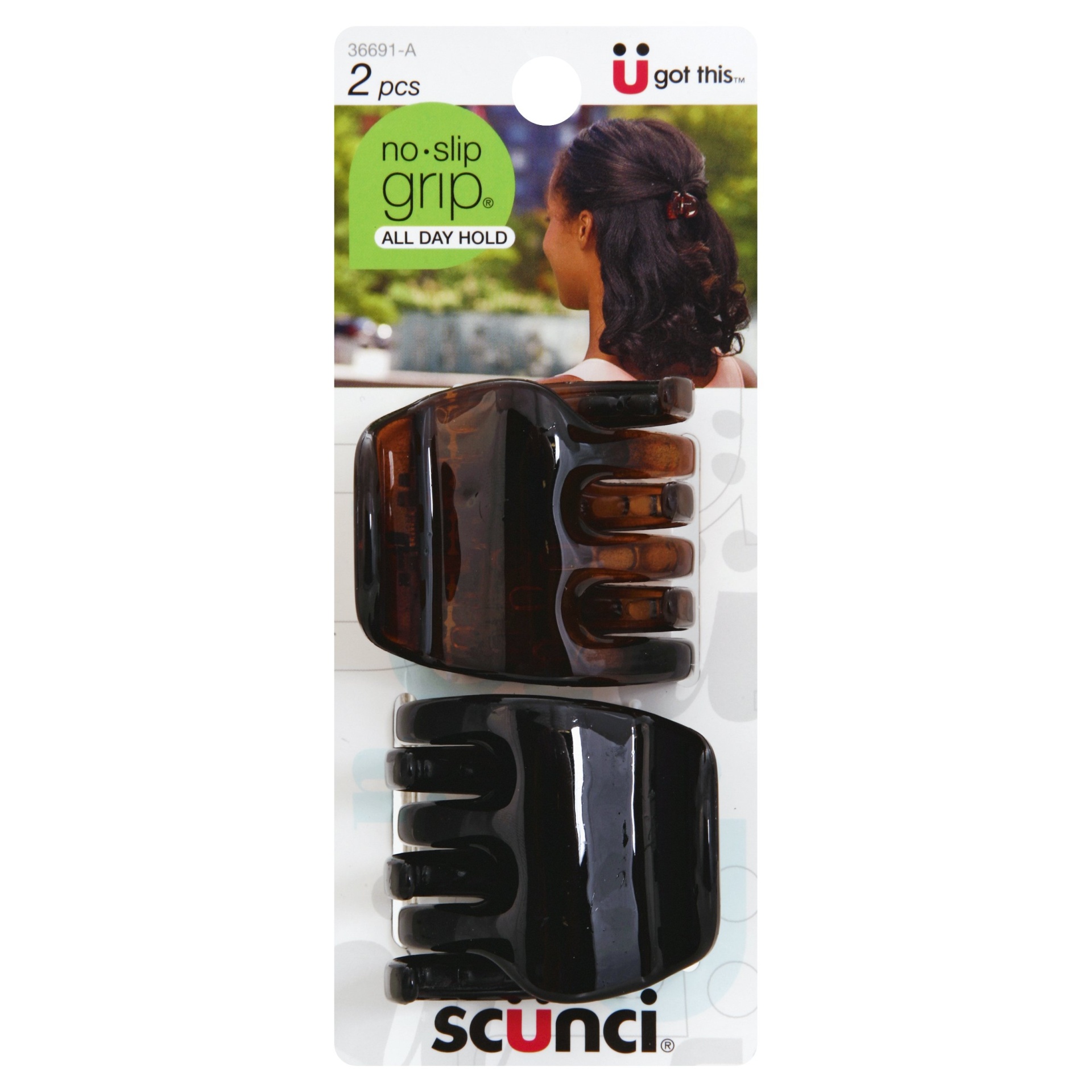 slide 1 of 1, scünci No-Slip Grip Extra Large Chunky Jaw Clips, 2 ct